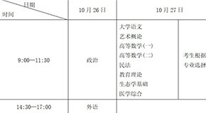 2019年全国成人高校招生统一考试时间表